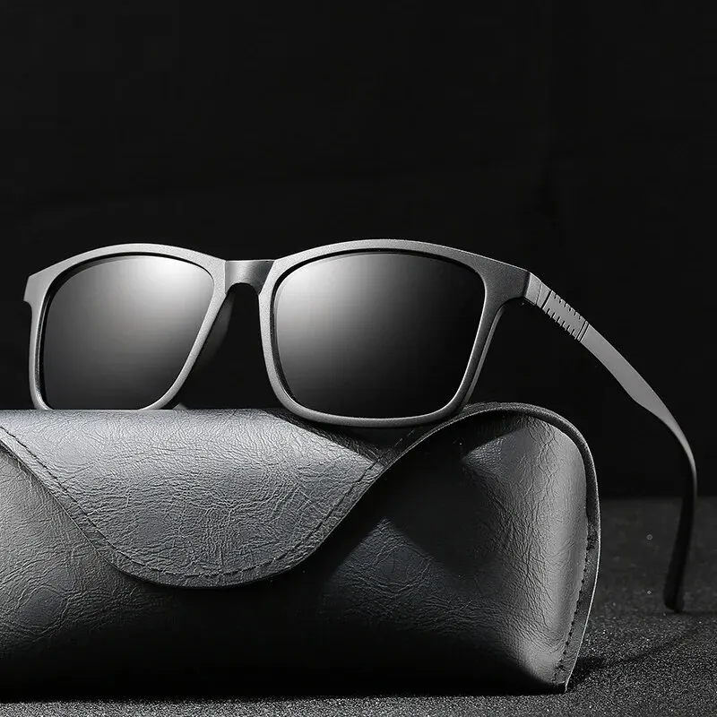Fishing Sunglasses Polarized - Klassieke herenzonnebril, modieuze vintage vierkante ultralichte