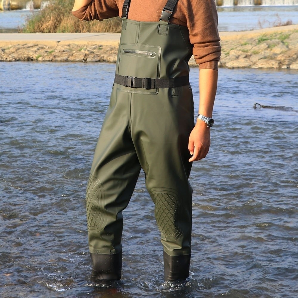 Fishing Pants Waterproof - Handige PVC-vispak met dubbele kniebeschermers, verdikt